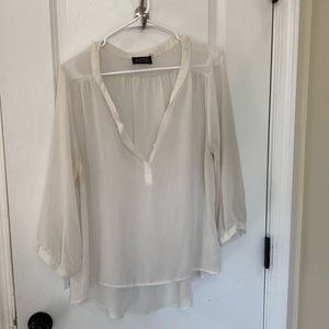 ASTR cream sheer blouse